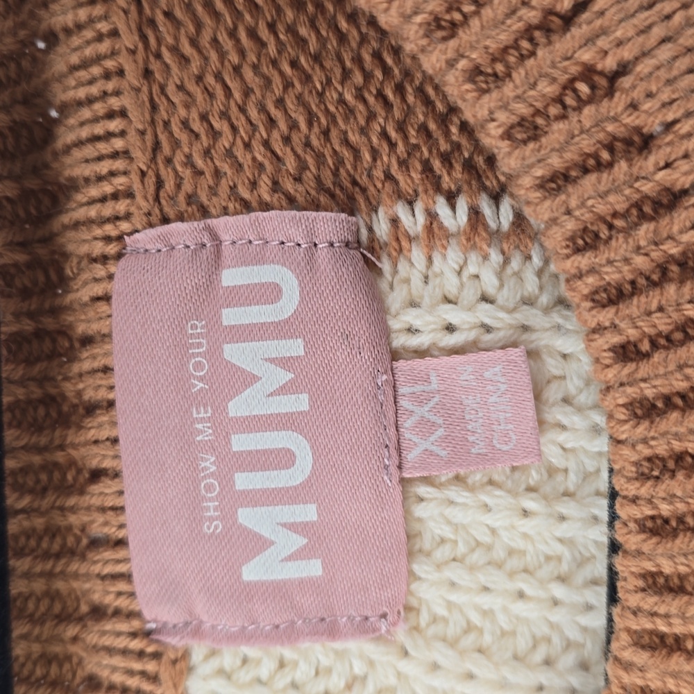 Show Me Your MuMu Enber Tunic Brown and Cream Knit Sweater - Picture 2 of 10